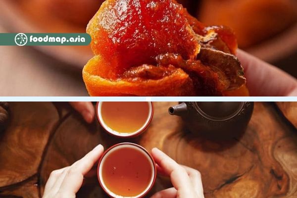 Nhâm nhi miếng hồng cùng tách trà ấm